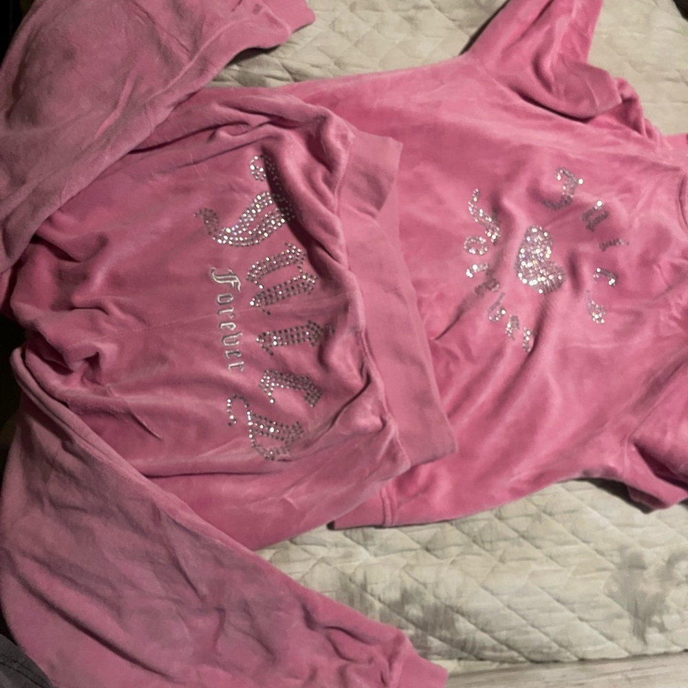 Juicy Couture Pink Velour Set with Sparkling Logo